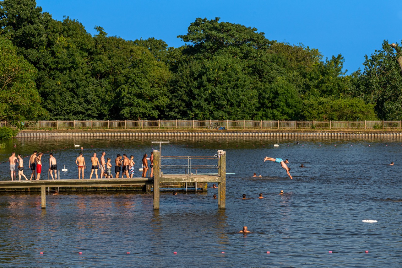 London,-,July,18,,2013:,Men's,Bathing,Pond,In,Hampstead